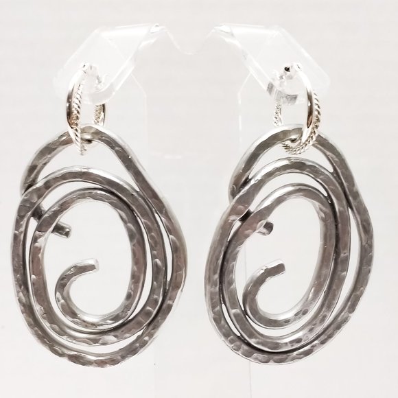 Handmade Earrings Aluminum Lightweight Oval Large - Picture 3 of 7